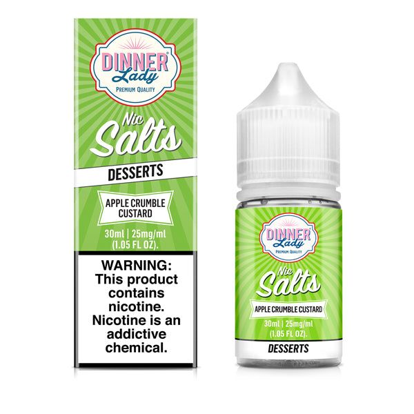 Dinner Lady TFN - Apple Crumble Custard - 30mL Salts with packaging
