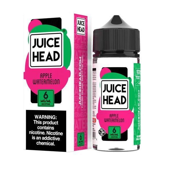 Juice Head Apple Watermelon SubOhm Vape Liquid 100mL 6mg bottle with packaging