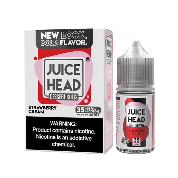 Juice Head - Strawberry Cream - 30mL Salts with packaging
