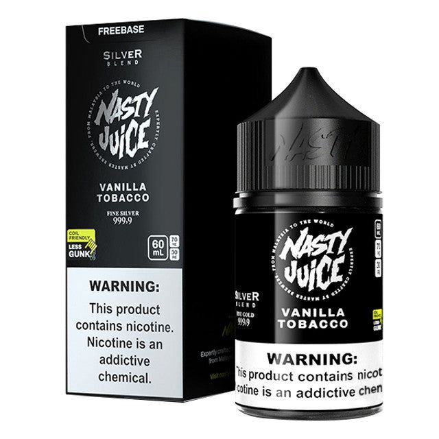 Silver Blend by Nasty Juice E-Liquid 60mL (Freebase) with Packaging