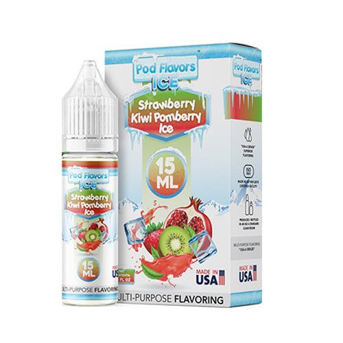 Pod Flavors Multi-Purpose Flavoring | 15mL Strawberry Kiwi Pomberry Ice with Packaging