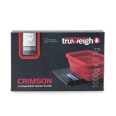Truweigh Crimson Scale Collapsible Bowl with Packaging Group Photo