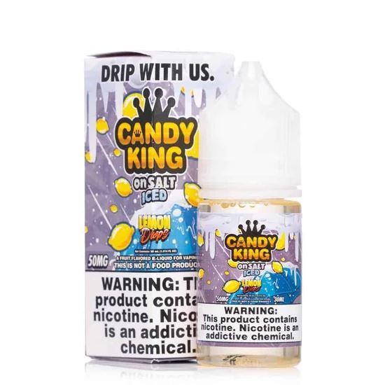 Candy King On Salt ICED | Lemon Drops 30mL eLiquid with Packaging