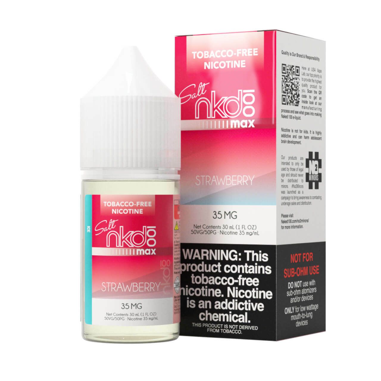 Max Strawberry Ice by Naked MAX Tobacco-Free Nicotine Salt Series 30mL with Packaging