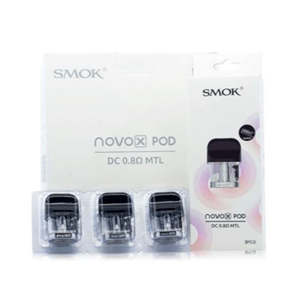 SMOK Novo X Replacement Pods (3-Pack) dc 0.8ohm with packaging